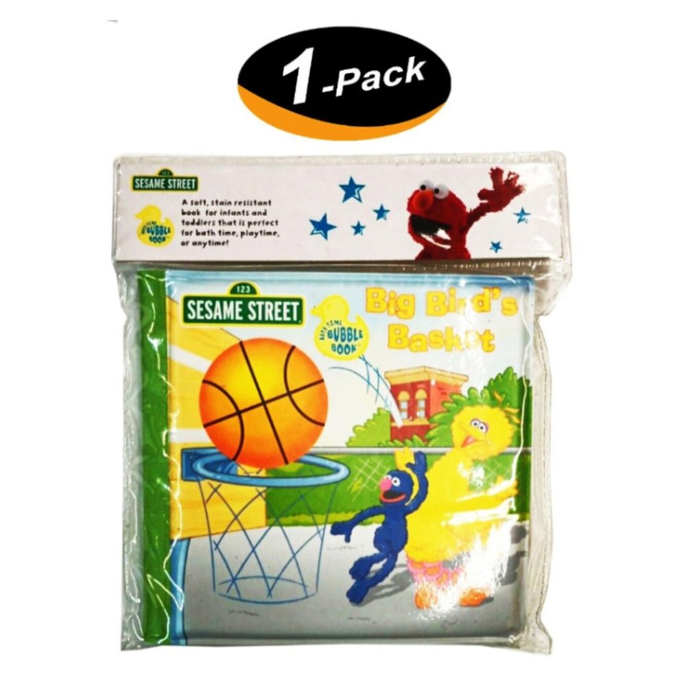 (1 Pack) Sesame Street Big Bird's Basket Bubble Book - Great For Bath Time - New